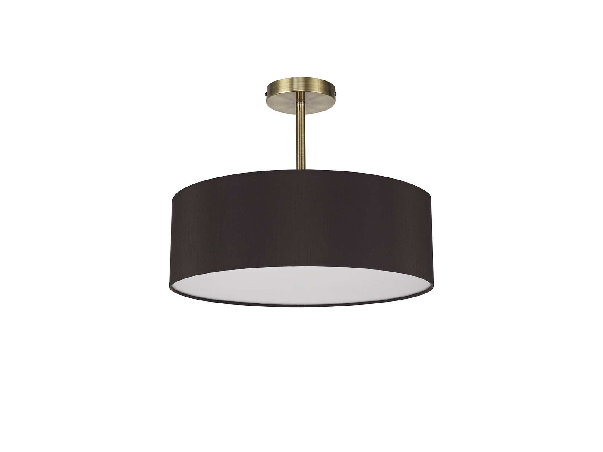 Baymont 45cm Semi Flush 5 Light Antique Brass, Black DK0743  Deco Baymont